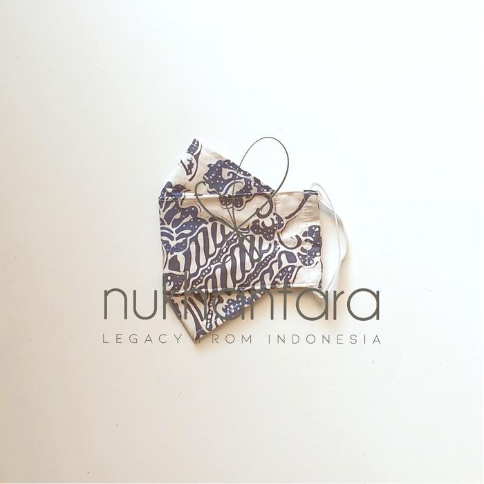 Gambar Haru - masker batik bunga biru abu 3D (3 Lapis) dari Nukhantara undefined Tokopedia