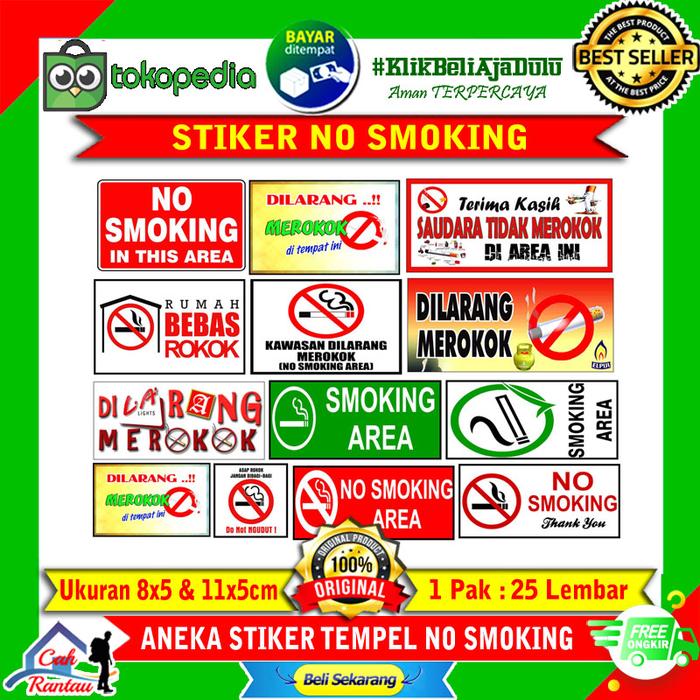 Gambar Stiker Perhatian Informasi Larangan Attention No Smoking Area Sticker dari Cah Rantau undefined Tokopedia
