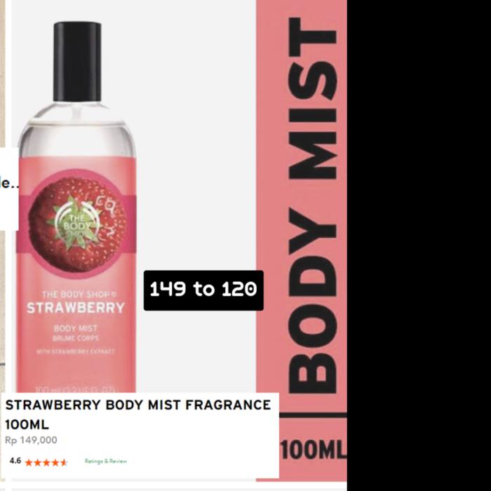 The Body Shop Strawberry Body Mist 100ml Strawberry Body Mist