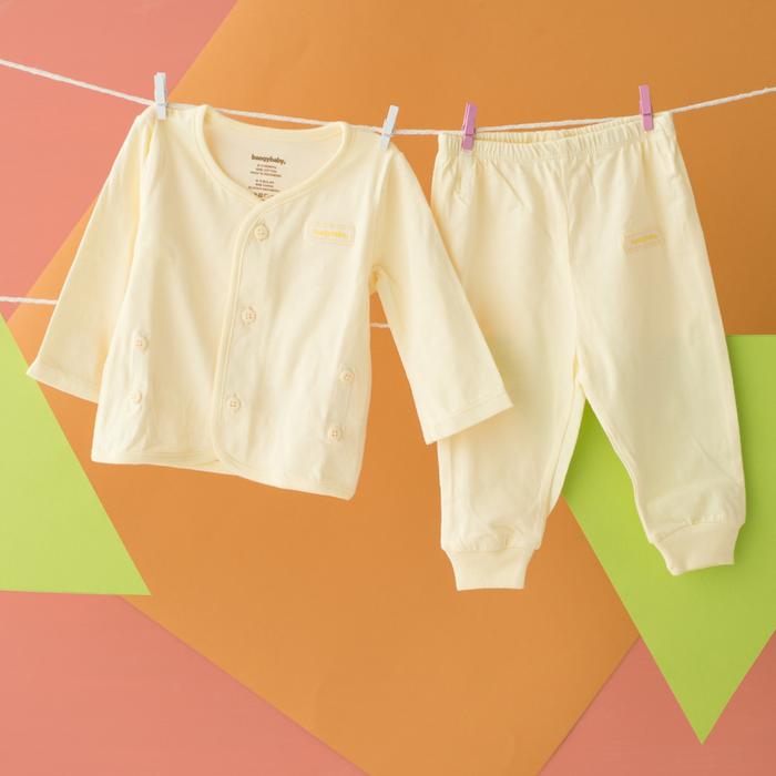 Gambar BoogyBaby Basic Solid Compact Long Top + Trouser - Yellow, 3-6m depan dari Kiddobabystore undefined Tokopedia