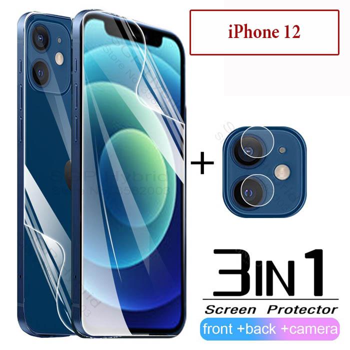 Jual iPhone 12 Antigores Hydro Gel Screen Guard Front Back Camera