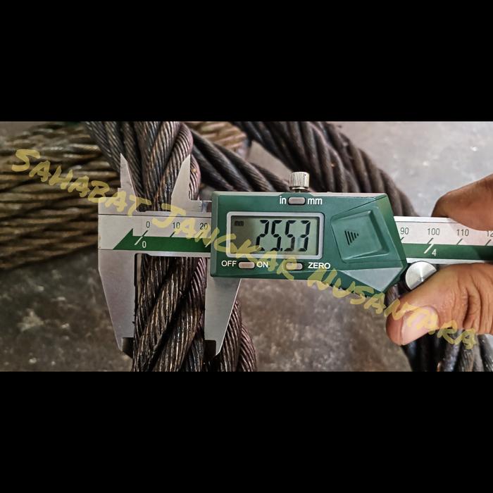 Jual Wire Rope / Kawat Seling / Tali Kawat Baja 25 mm Ungalvanized LHOL ...
