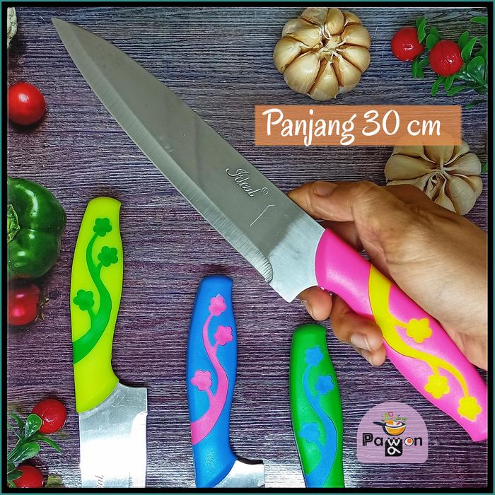Gambar Pisau Dapur Tajam Bahan Stainless Gagang Plastik Dua Warna Motif Floral dari Pawon36 undefined Tokopedia