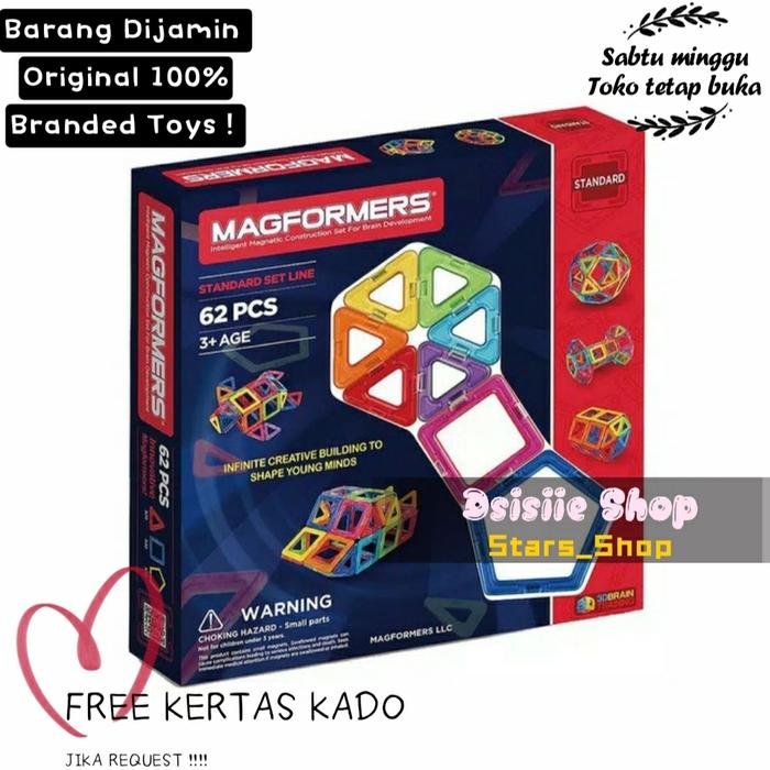 Gambar Magformers Standart set Line 62Pcs Original Magnetic Building Tiles dari Dsisiie shop undefined Tokopedia