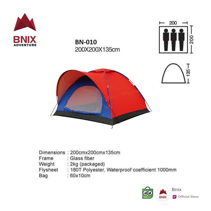 Gambar Tenda Camping - BNIX - BN-010 - Waterproof Single Layer - 3 Orang dari Bnix undefined Tokopedia