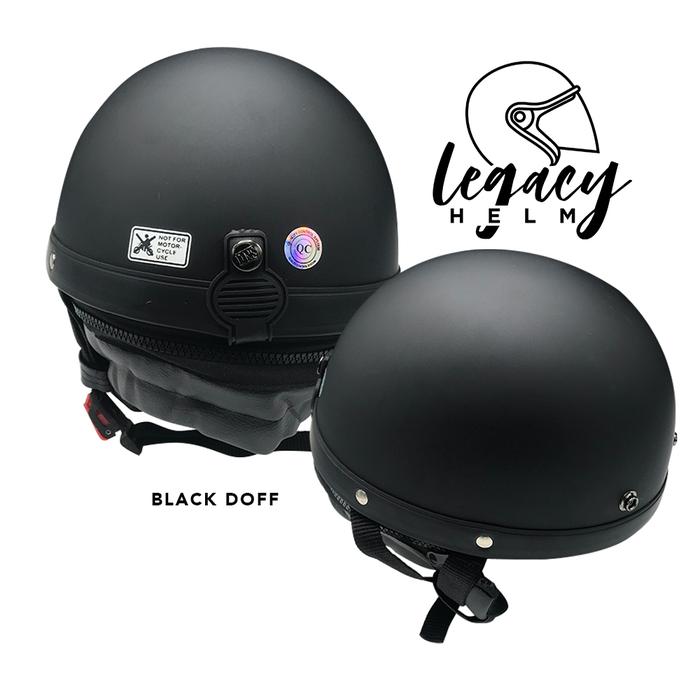 Gambar HELM CHIPS VINTAGE SOLID DOFF - BLACK DOFF dari De Legacy undefined Tokopedia