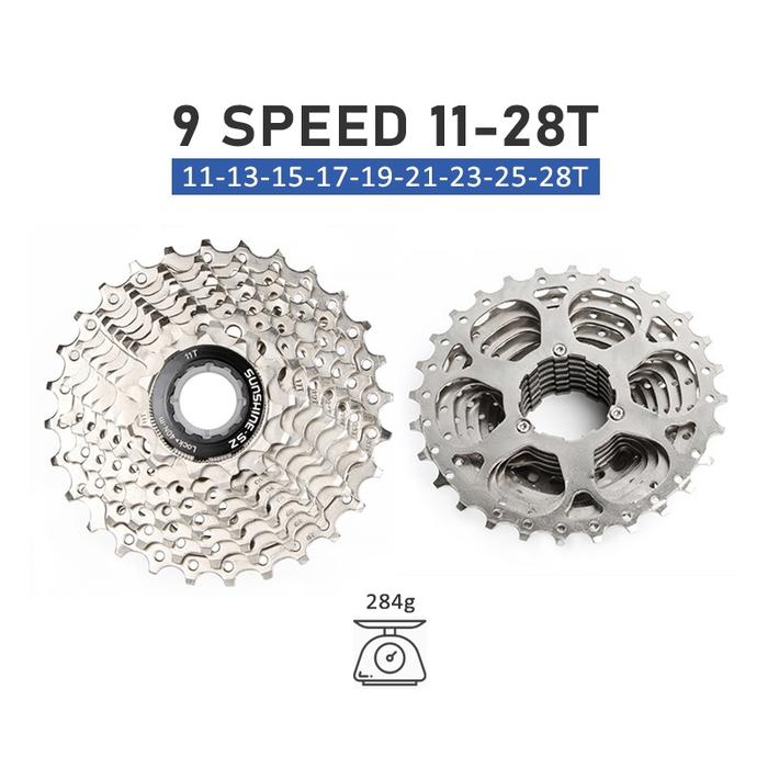 Gambar Sprocket SUNSHINE 9 Speed Cassete Sepeda Urban/Roadbike/SELI Original - 9 Speed 11-28T dari beatmobile undefined Tokopedia