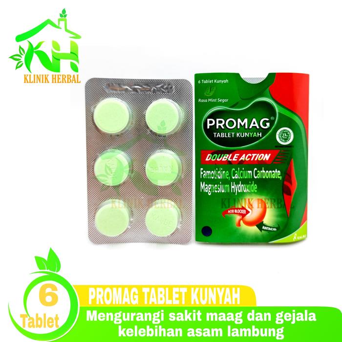 Gambar Promag Tablet Kunyah DOBLE ACTION - Obat Sakit Maag & Perut Kembung dari Klinik Herbal 888 undefined Tokopedia