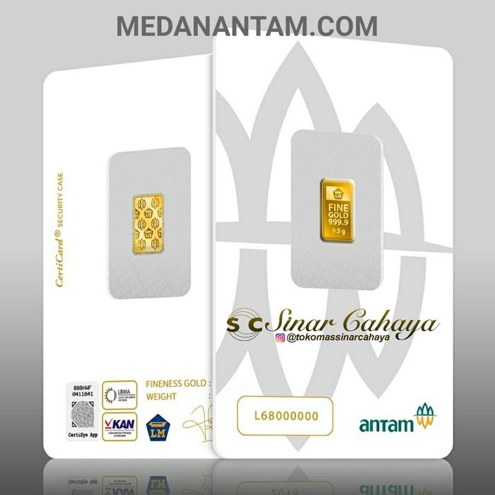 Gambar LOGAM MULIA ANTAM certieye 0.5GR SUDAH TERMASUK SERTIFIKAT RESMI ANTAM dari medanantam com undefined Tokopedia