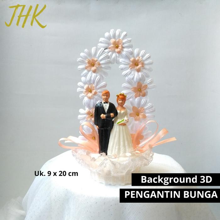 Gambar 3D Hiasan kue Background cake Topper Pengantin Wedding Bunga - Peach dari Toko Hiasan Kue undefined Tokopedia