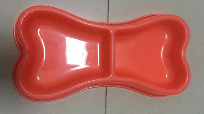 Gambar CA787 Tempat Makan Minum Double Bentuk Tulang Kucing Anjing Per PCS - Orange dari Sahabat Hewan undefined Tokopedia
