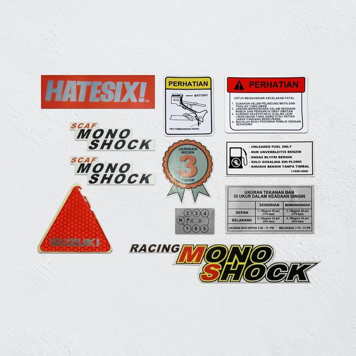 Gambar Stiker Pelengkap Detail Suzuki Satria 120R (S & RU) Satria Lumba Lumba - Full Set dari Hatesix Store undefined 4 Tokopedia