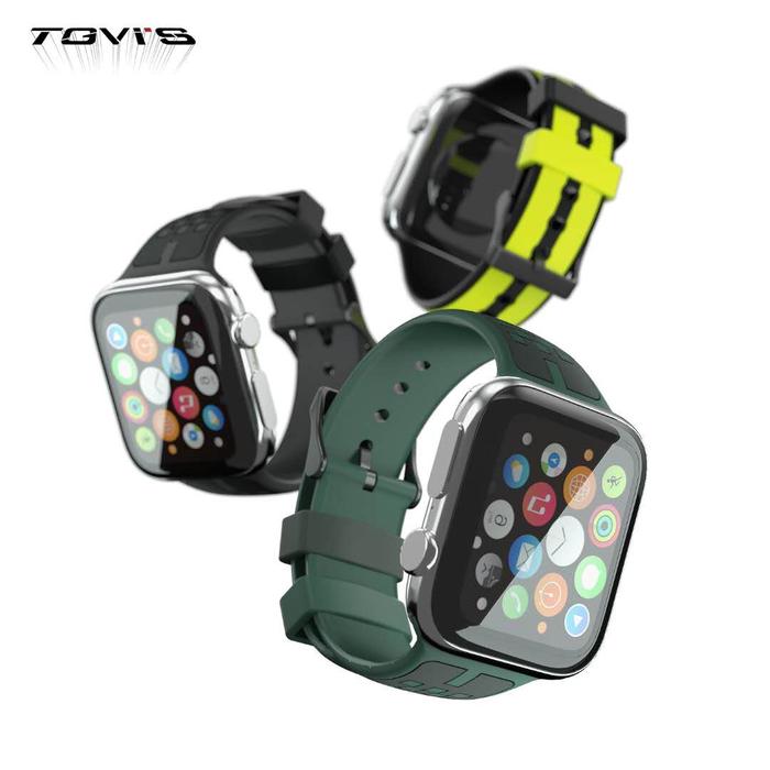 Strap Apple Watch TGVI's Premium Rubber Strap 42mm 44mm Hitam