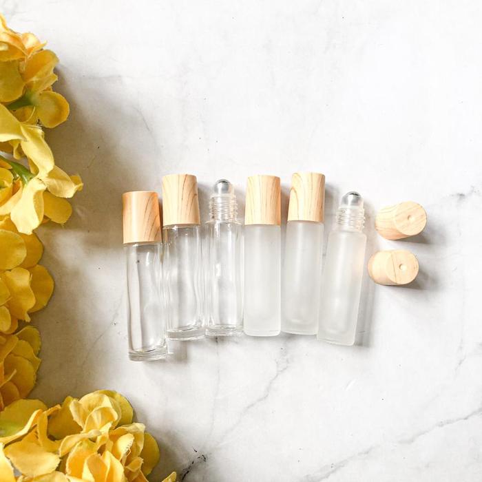 Gambar Botol rollon kaca doff dan clear bambu - roller metal - botol oil dari Flowlie undefined Tokopedia
