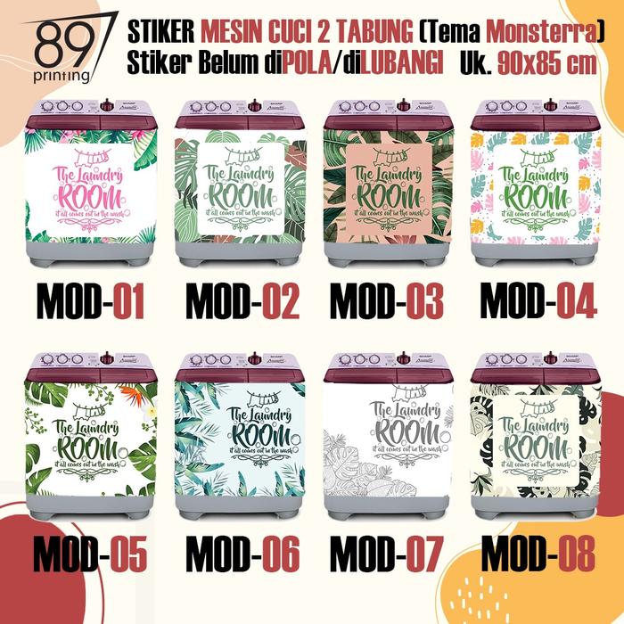 Gambar Stiker Mesin Cuci 2 Tabung - Monstera dari CV. 89 Printing undefined Tokopedia