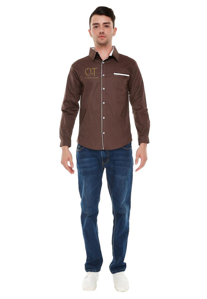 Gambar [Peter OT] kemeja pria katun stretch Varian Warna - Choco, S dari fashionistagrosir_NEW undefined Tokopedia