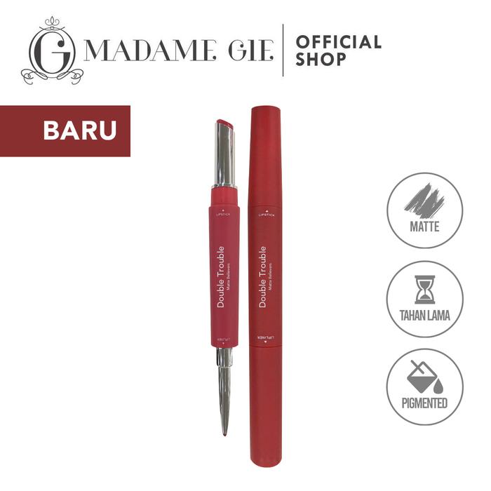 Gambar Madame Gie Double Trouble Matte - MakeUp Lipstick Two in One - Trouble Matte02 dari Madame Gie Cosmetics undefined Tokopedia