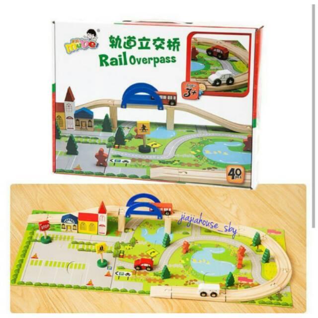 Gambar Rail Overpass 40 pcs Mainan Merakit dan Edukasi Anak dari Ciustoys undefined Tokopedia