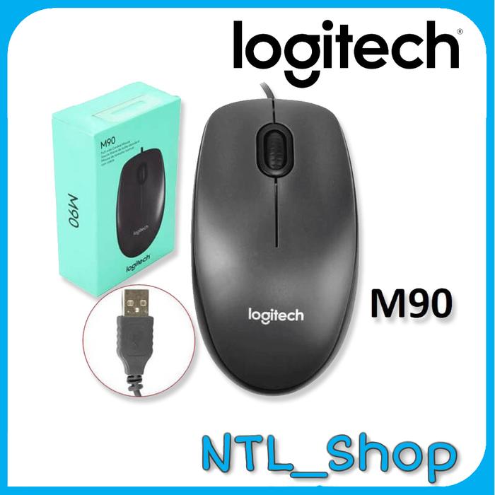 Logitech M90 Mouse USB Cablato - Ottico 1000 DPI, Cavo Da 1.8m, Plug & Play, Compatibile Windows, Mac - Imballaggio Tedesco