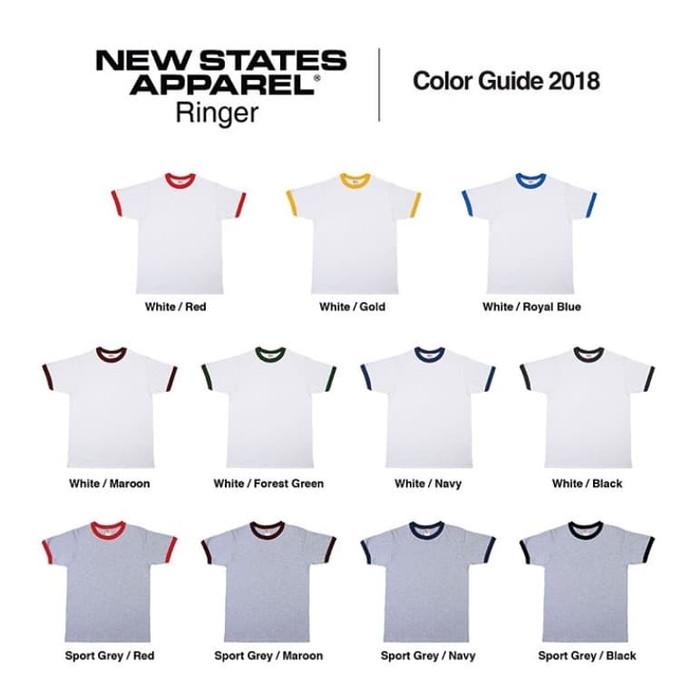 Gambar Kaos Polos Ringer Tee New States Apparel NSA - Premium 7250 - XL dari nuraenis.id undefined Tokopedia