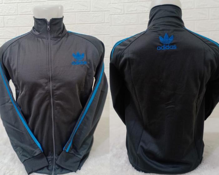Gambar Jaket Sport LOTTO / Kombinasi List / Jaket Running Logo Bordir - ABU TUA, XL dari Gw style undefined Tokopedia