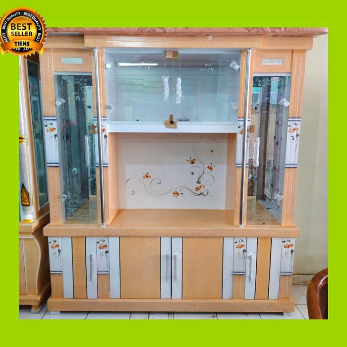 Gambar lemari pajangan tv minimalis 4 pintu dari FURNITURE CIKAMPEK undefined Tokopedia
