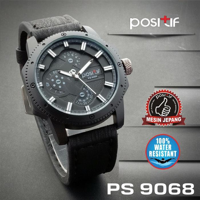 Gambar Positif 9068 Jam Tangan Pria Sporty Kulit Original 100% Anti Air - Hitam-silver dari kedai_jam_indonesia undefined Tokopedia