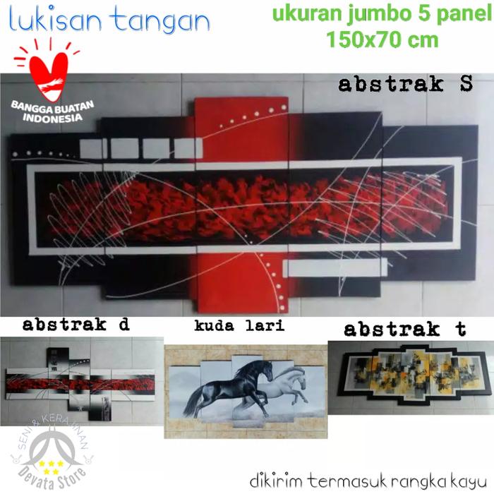 Gambar LUKISAN TANGAN MOTIF ABSTRAK HIASAN DINDING MINIMALIS UKURAN BESAR - mau kirim acak dari Devata Store Official undefined Tokopedia