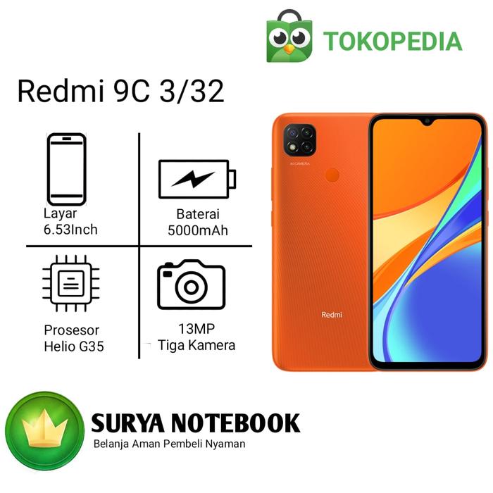 Gambar Xiaomi Redmi 9C Ram 3/32 Garansi Resmi Xiaomi dari Surya Notebook undefined Tokopedia