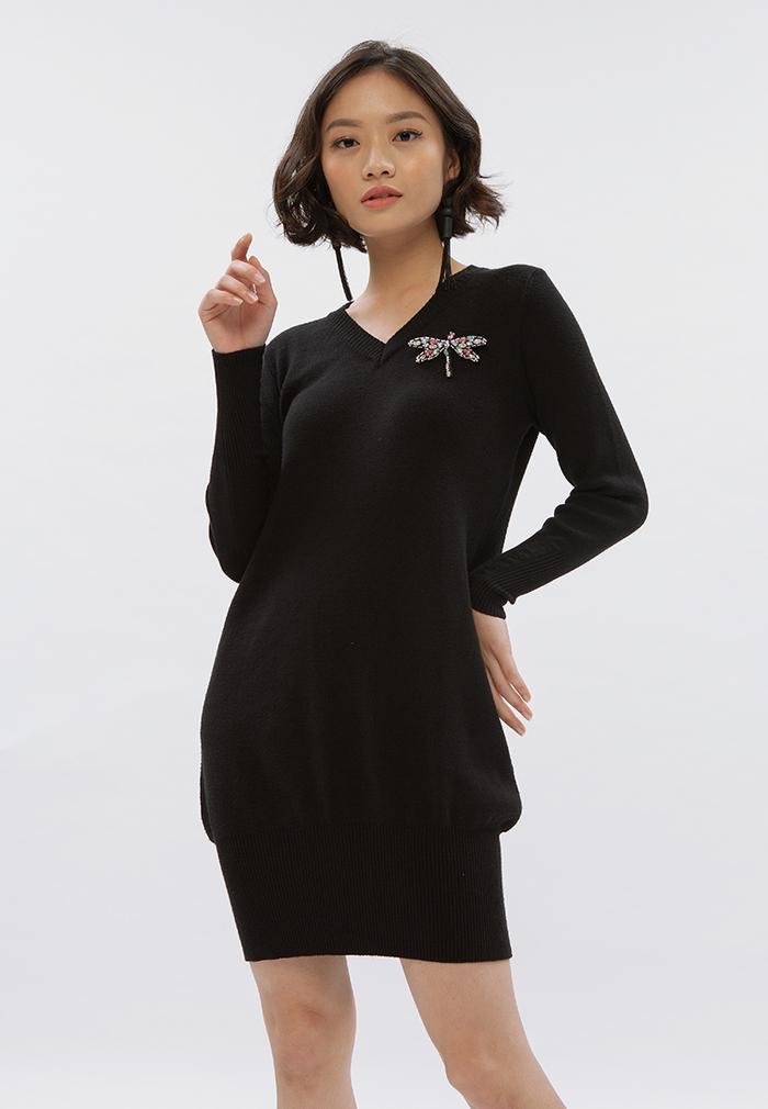 Gambar Minimal V-neck Knitted Dress - L dari Minimal undefined Tokopedia
