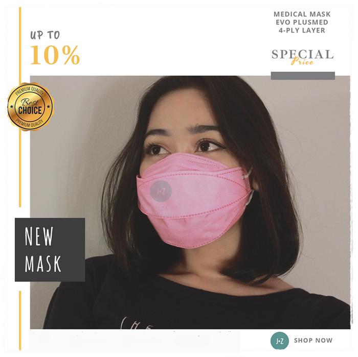 Gambar Evo Plusmed surgical Facemask Masker Karet Earloop (Bisa Eceran) - Merah Muda dari Jaza Dukkani undefined Tokopedia