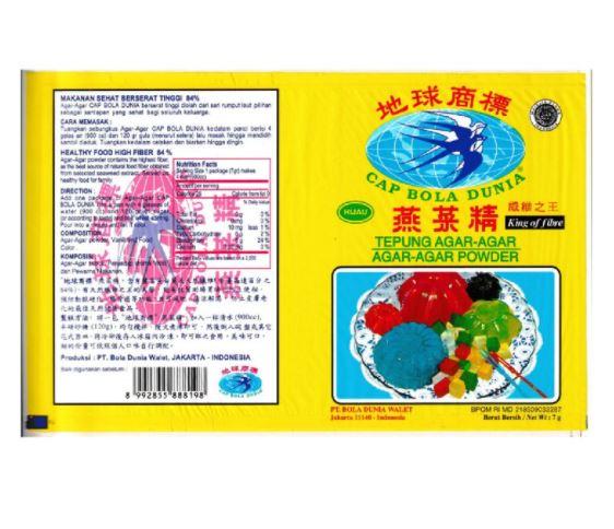 Gambar Bola Dunia Agar Agar Powder Hijau / Merah / Putih / Coklat 7 Gr - Hijau dari Kyan Mart undefined Tokopedia