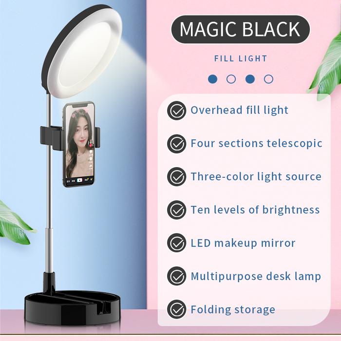 Gambar Smart Cermin Make Up Dengan Ring LED Lampu Meja Selfie Multipurpo - Hitam dari Sunfay_Store undefined Tokopedia
