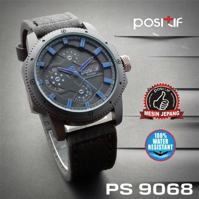 Gambar Positif 9068 Jam Tangan Pria Sporty Kulit Original 100% Anti Air - Hitam-biru dari kedai_jam_indonesia undefined Tokopedia