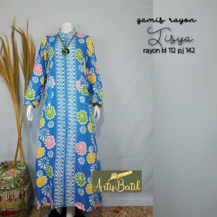 Gambar BUSUI FRIENDLY DASTER BATIK DASTER RAYON SUPER DASTER TISYA GAMIS BATI - Biru dari YASHA BATIK undefined Tokopedia