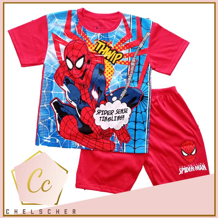 Gambar BAJU SETELAN PENDEK ANAK LAKI-LAKI / KAOS ANAK LAKI-LAKI SUPERHERO - 3-4 tahun dari Chelscher undefined Tokopedia