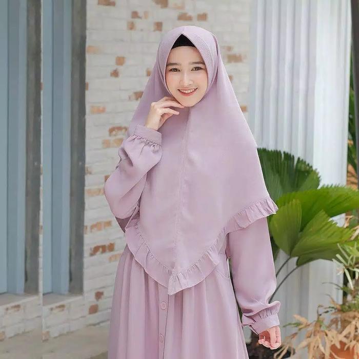 Gambar Elbina set syari S | setelan gamis bumil/busui - lavender, S dari @Rose Store undefined Tokopedia