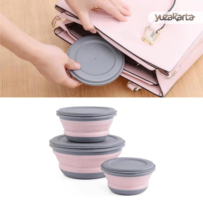 Gambar Kotak Makan Lipat Tempat Bekel Foldable Healthy Bento Lunch Box dari YUZAKARTA undefined Tokopedia