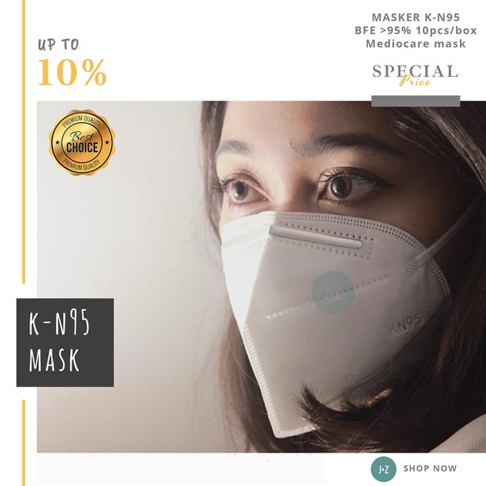 Gambar Masker KN95 Mediocare Anti Virus Filtraction Rate BFE 95%+- 10pcs/Box - 1 pcs dari Jaza Dukkani undefined Tokopedia