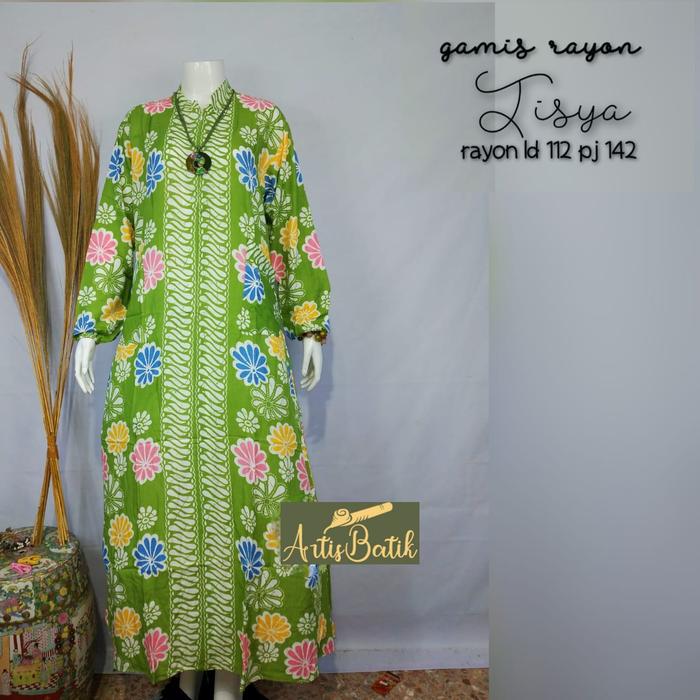 Gambar BUSUI FRIENDLY DASTER BATIK DASTER RAYON SUPER DASTER TISYA GAMIS BATI - Hijau dari YASHA BATIK undefined Tokopedia