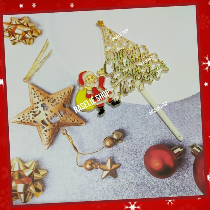Gambar Cake Topper Tipe F Merry Christmas and Happy New Year Kue Tart Natal dari Raselie Shop Kota Administrasi Jakarta Barat Tokopedia