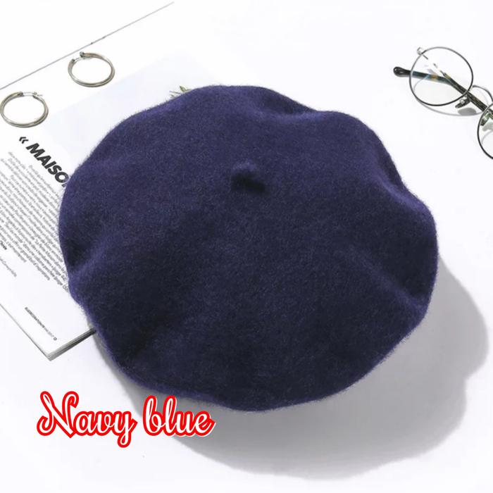 Gambar Topi baret wanita clasik widen sun hat - Navy blue dari RABELLA COLLECTION undefined Tokopedia