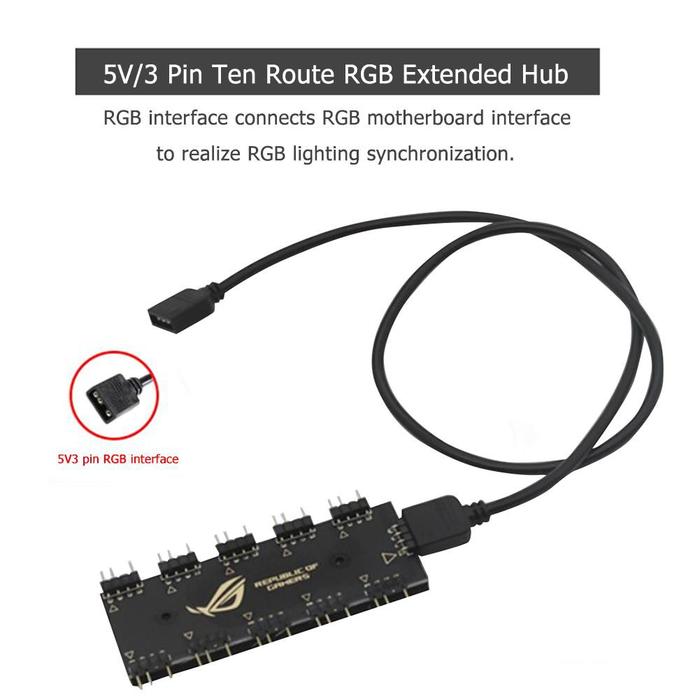 Gambar Splitter Hub RGB ARGB Sync - 5V 3Pin dari Rolodex undefined Tokopedia