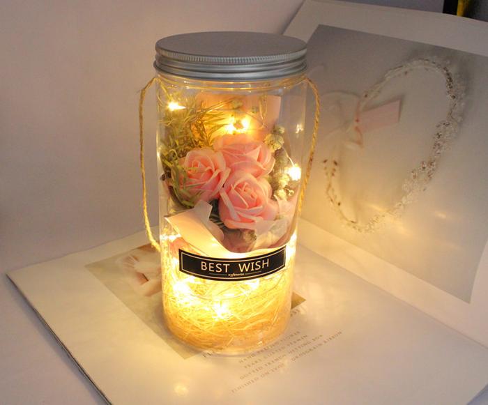 Gambar Buket Bunga Sabun + Dried Flower ada Lampu LED,Hadiah Unik Anniversary - Merah Muda dari ROZENZEEP undefined Tokopedia