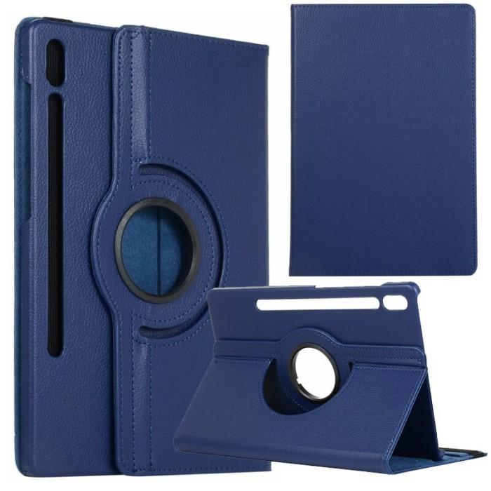 Gambar Case Samsung Tab S7 plus S7Plus T970 T975 Rotary Pu Leather Flip Cover - Biru dari Case BEC Kota Bandung Tokopedia