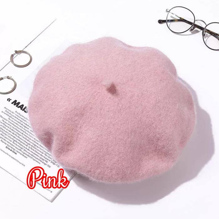 Gambar Topi baret wanita clasik widen sun hat - Pink dari RABELLA COLLECTION undefined Tokopedia