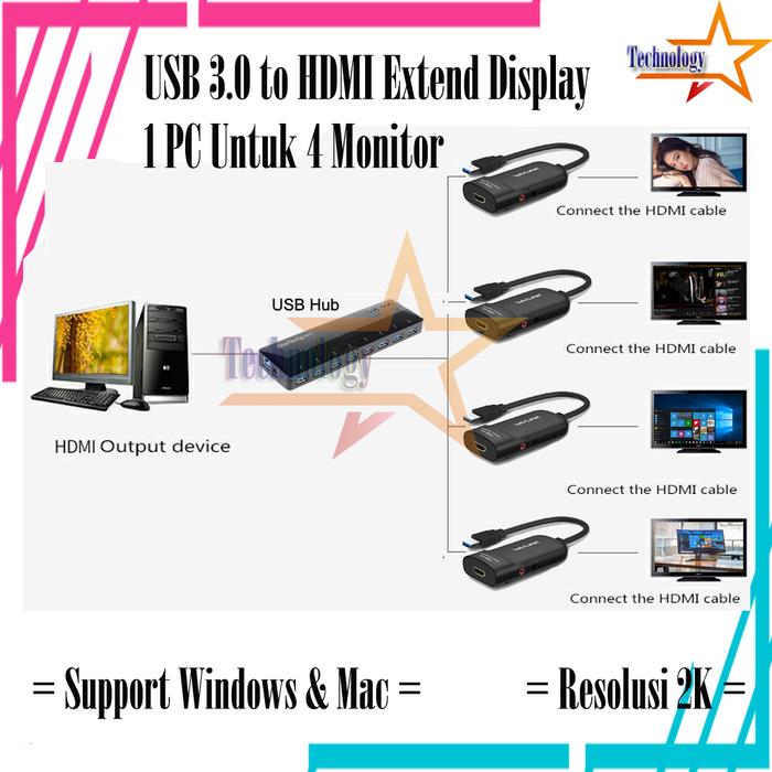 Promo USB 3.0 to HDMI Extend Display 2K 