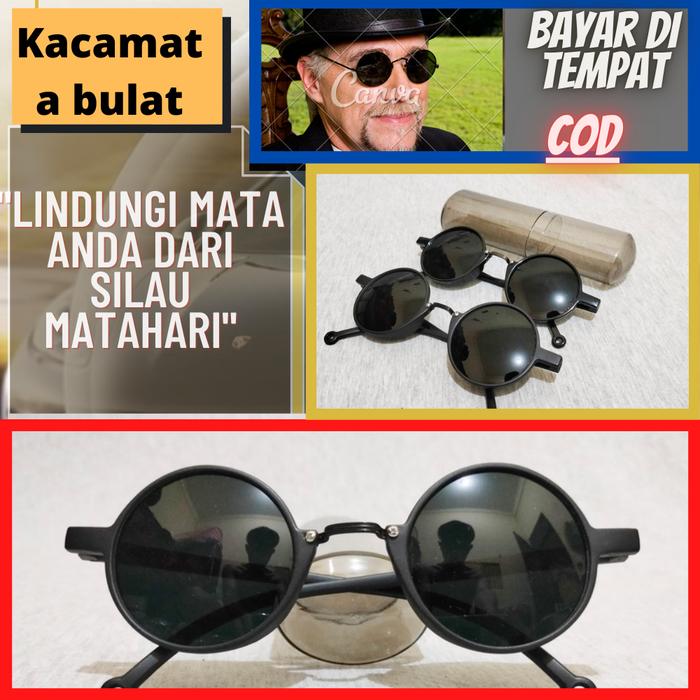 Gambar Kacamata hitam bulat fashion/Frame bulat/kacamata boboho/jhon lennon - Hitam dari sakhaastore undefined Tokopedia