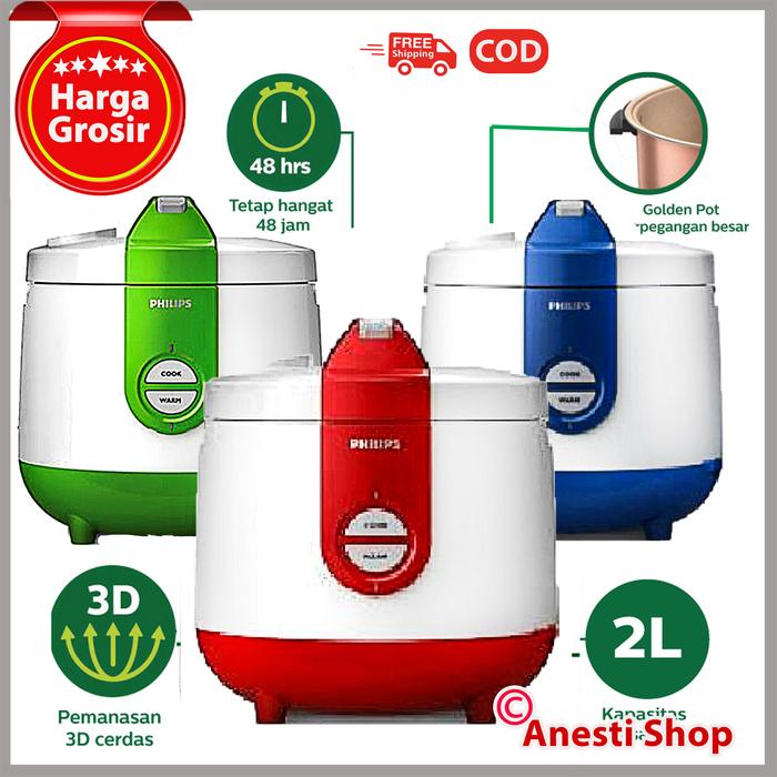 Gambar MAGIC COM ANTI LENGKET 2 L 3 IN 1 PHILIPS HD-3119 - Merah dari Anesti Shop undefined Tokopedia
