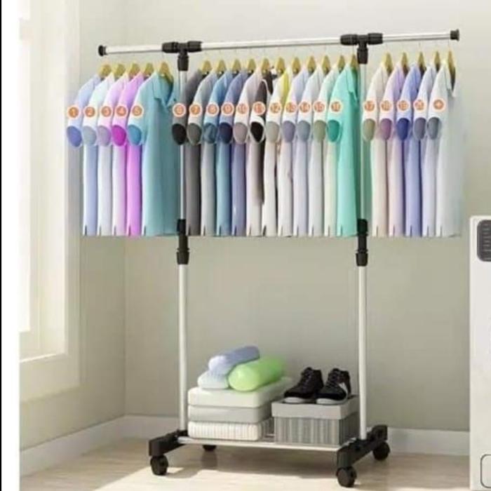 Gambar gantungan baju single pole stand dari gerobak barang undefined Tokopedia